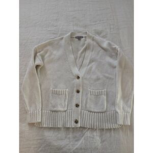 J.Crew Heritage cotton relaxed cardigan, Ivory, Size S